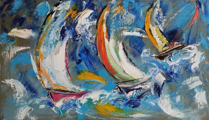 regate (VI) 绘画, 13.8x23.6 in