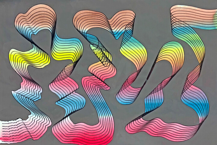 Prismatic ribbon 图画, 33.4x23.4 in
