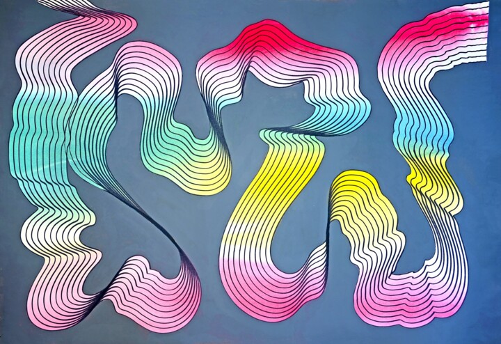 Clown curve 图画, 23.4x33.2 in
