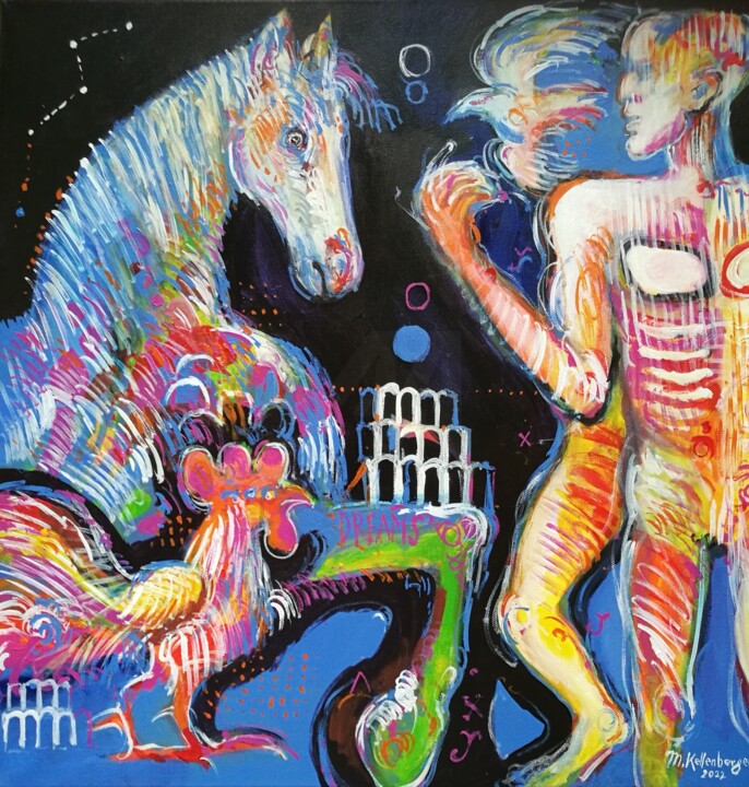 Adam and the animals 绘画, 23.6x23.6 in