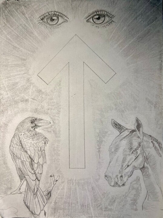 Rune Tiwaz 图画, 11.4x8.3 in