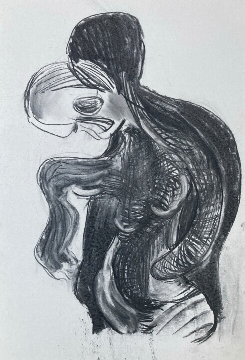 Dessin intitulée "Oorlog II" par Koenraad De Turck, Œuvre d'art originale, Fusain