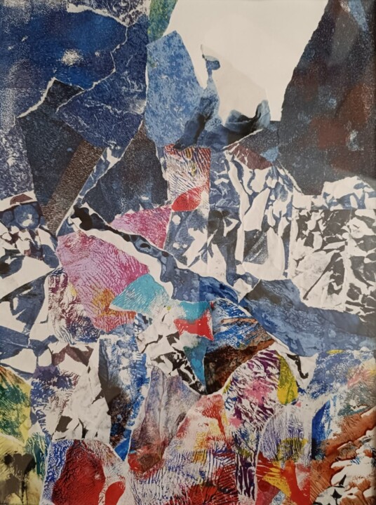 Montagne Bleue Collages, 15.8x11.6 in