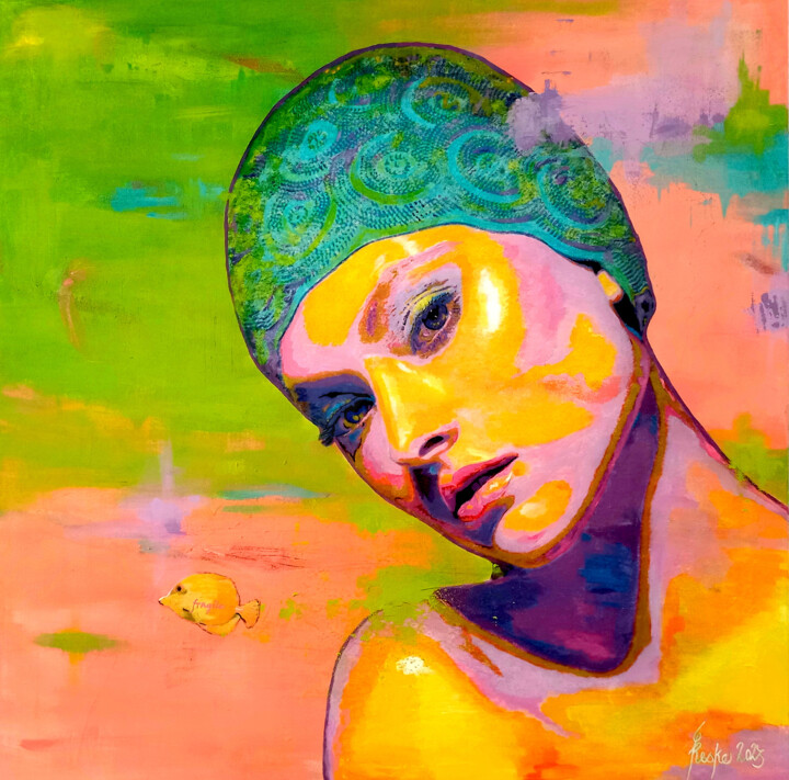 Die Badende III - fragile 绘画, 39.4x39.4 in