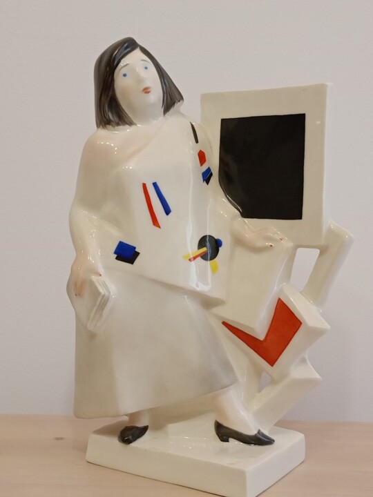 Vendedora de pinturas de la serie "Mercsdo" 雕塑, 10.2x4.3 in