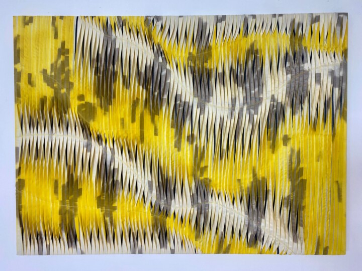 Tableau sculpture art textiles Ref :Aurora 纺织艺术, 34.7x25.2 in