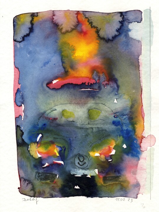 Auto/Selbster (150223.3) 绘画, 12.6x9.5 in