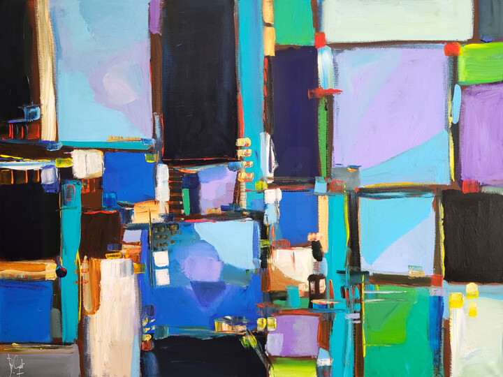 Des damiers à jouer la peinture 绘画, 23.6x31.5 in