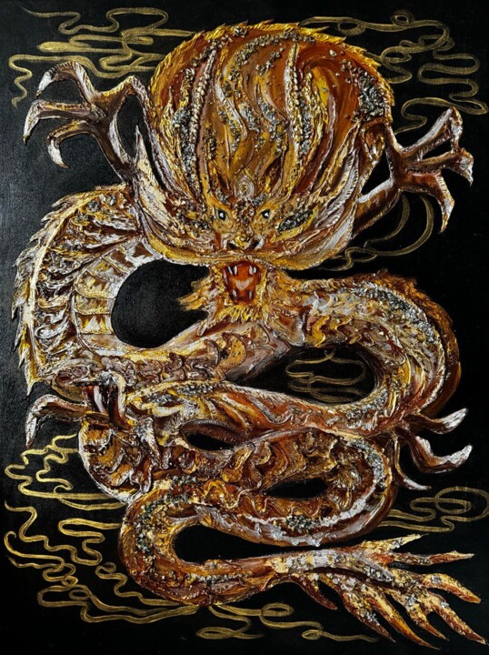 Golden dragon 绘画, 31.5x23.6 in