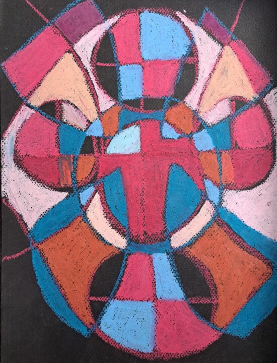 Pastel Abstrait 98 绘画, 12.6x9.5 in
