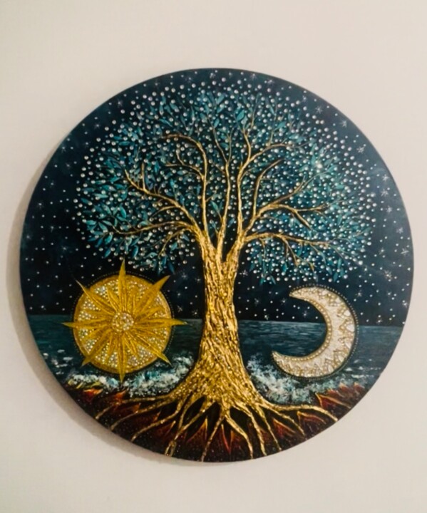 Mandala Tree of Life 绘画, 19.7x19.7 in