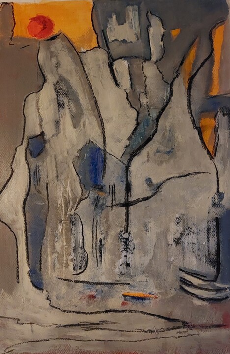 Lutte des classes inertes. Debout 绘画, 24.4x16.9 in