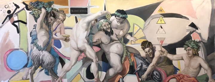 IN VINO VERITAS 绘画, 59.1x153.5 in