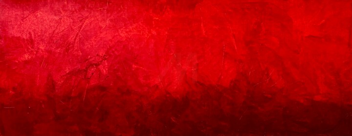 Terra Mystica no. 1625 large red abstract 绘画, 31.5x78.7 in