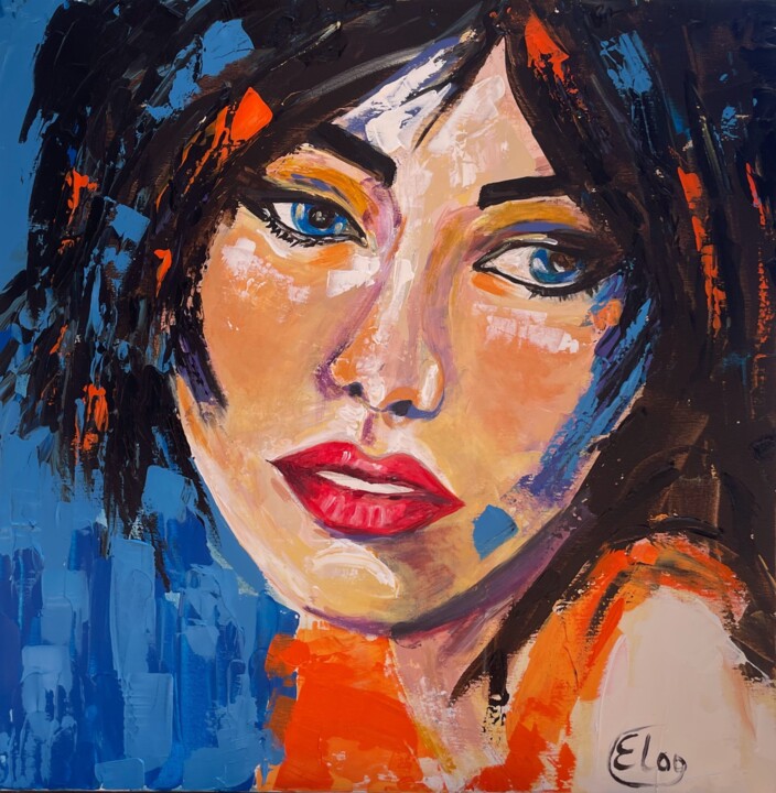 Gaze into Silence 绘画, 27.6x27.6 in