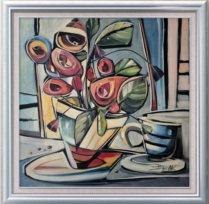 VASE III 绘画, 27.6x27.6 in