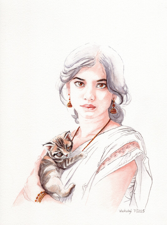 Drawing titled "Agape" by Lilla Varhelyi, Original Artwork, Ink