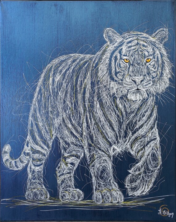 Le marcheur nocturne 绘画, 20.1x15.8 in