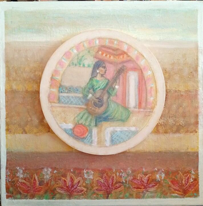 Afternoon Raag 绘画, 19.7x19.7 in