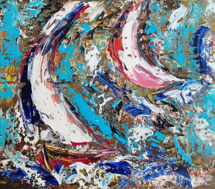 régate ..X.. 绘画, 18.1x21.7 in