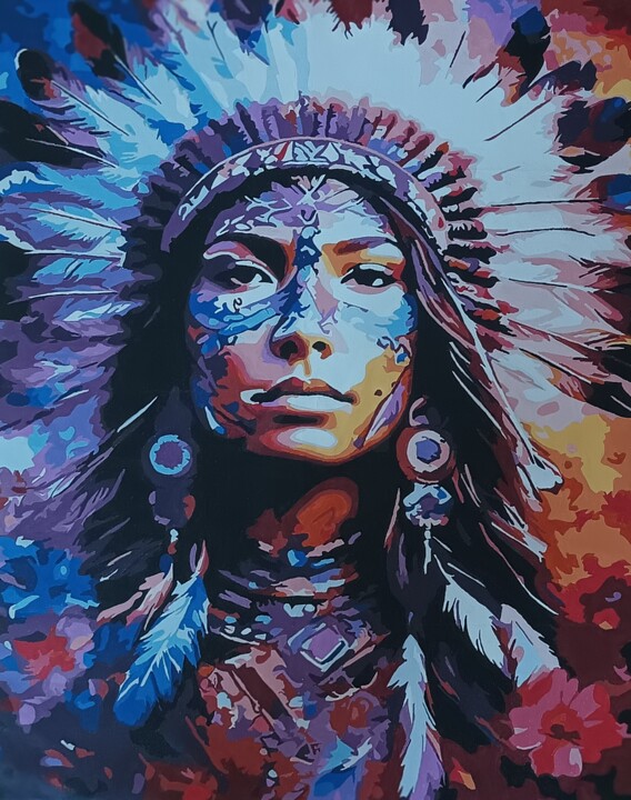 Indian woman 绘画, 19.7x15.8 in