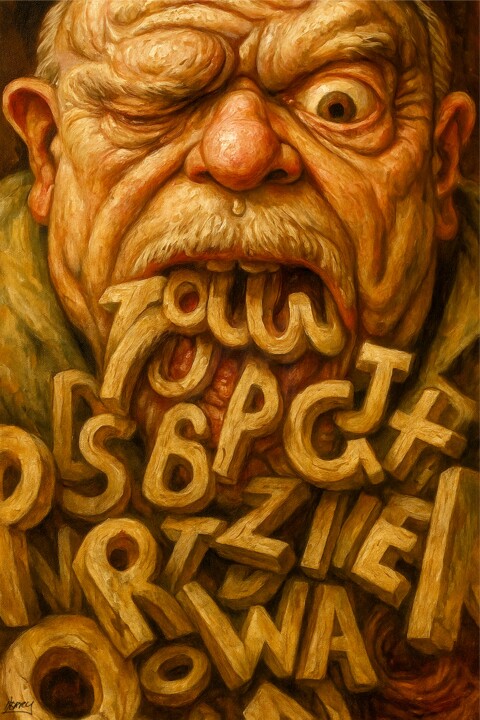 Spewing Words 绘画, 21.3x14.2 in