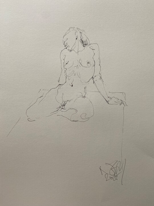 Life drawing, Nadja akt 图画, 15.8x11.6 in