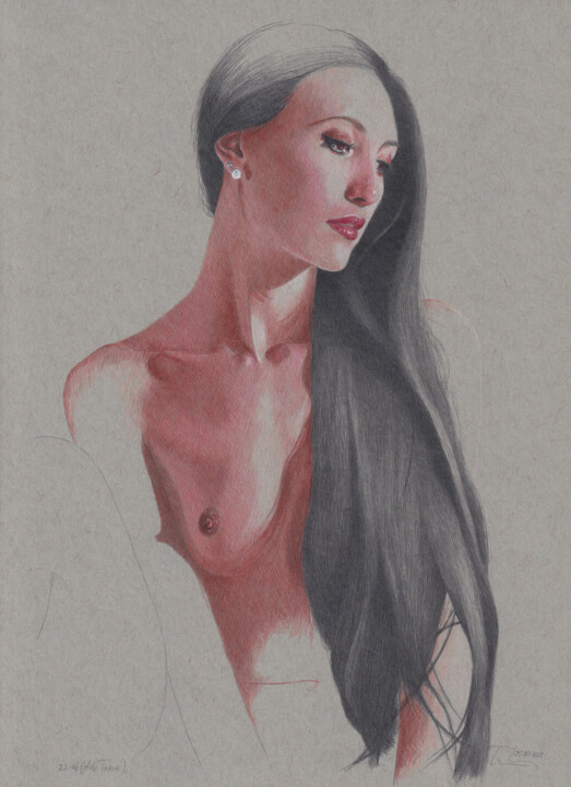 "Stille Trauer (22:46)" 图画, 11.9x8.6 in