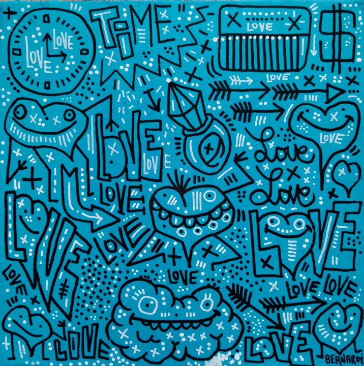 Love & Love 绘画, 15.8x15.8 in