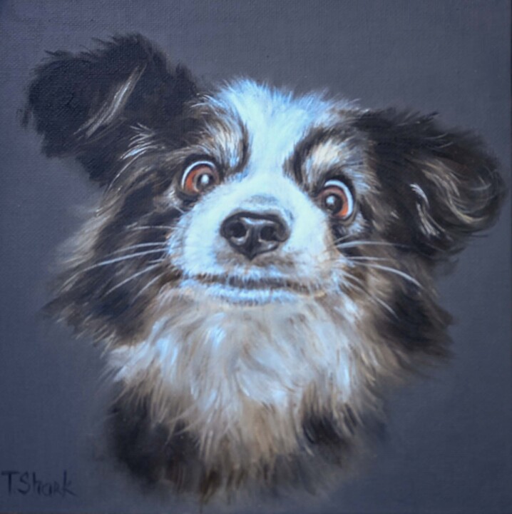 Dog #1 绘画, 7.9x7.9 in