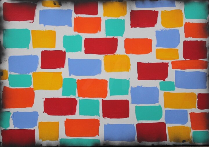Rectangles de couleurs 绘画, 27.6x39.4 in