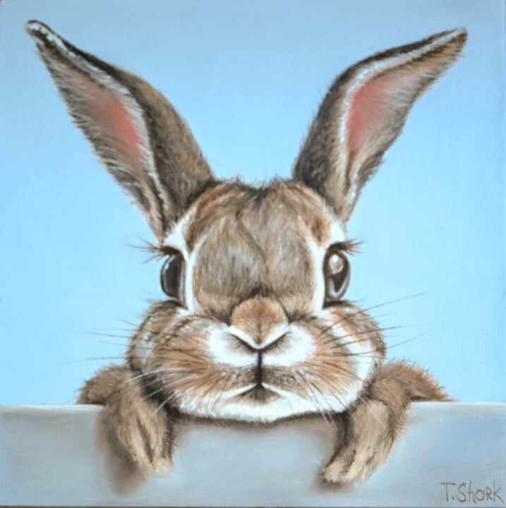 Rabbit #3 绘画, 7.9x7.9 in