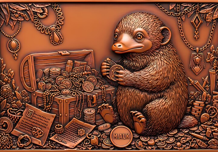 The Treasure Keeper - Copper Niffler & Riches 数字艺术