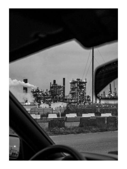 Raffinerie vue de la voiture 摄影, 15.8x11.8 in