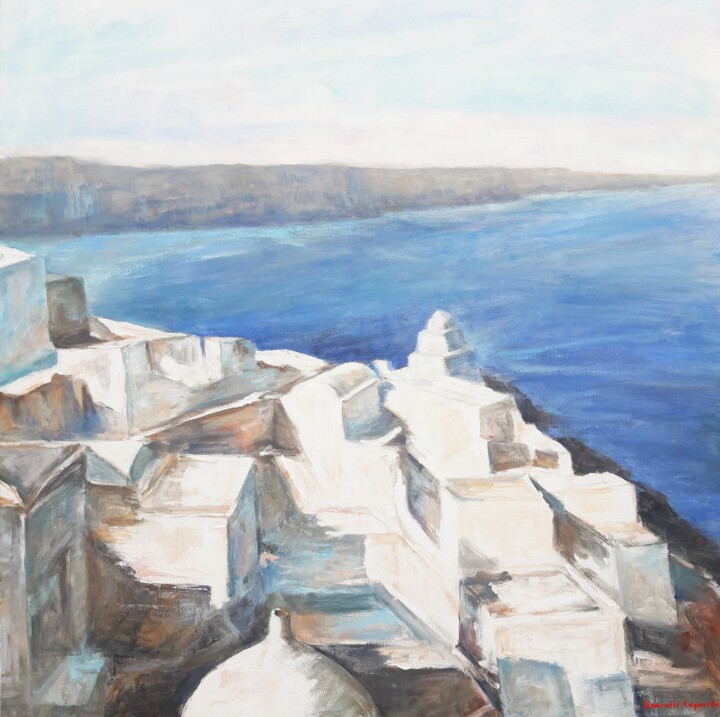 Painting titled "Santorini Magic 6" by Sokratis Evgenidis Sokratis Evgenidis, Original Artwork, Acrylic