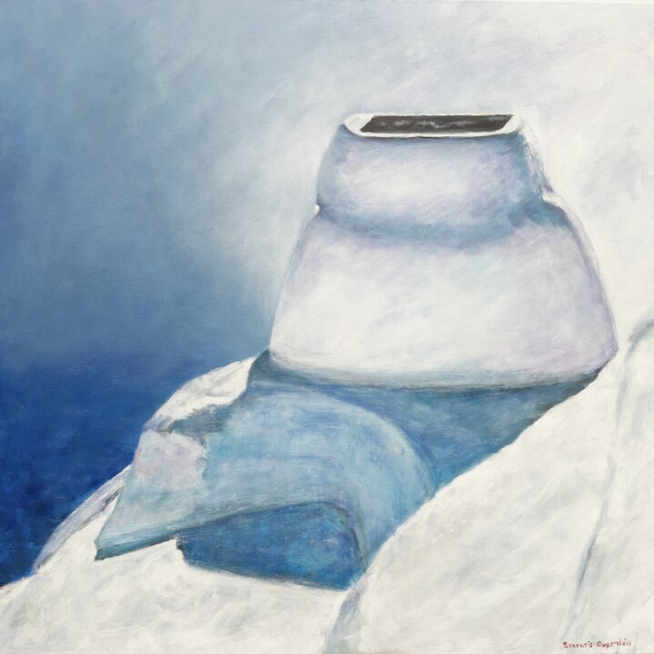 Painting titled "Santorini Magic 8" by Sokratis Evgenidis Sokratis Evgenidis, Original Artwork, Acrylic