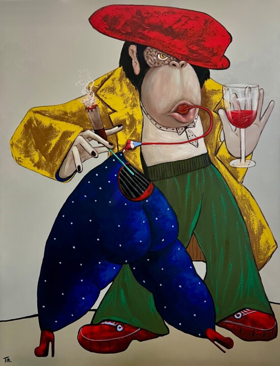Boss making music 绘画, 47.2x39.4 in