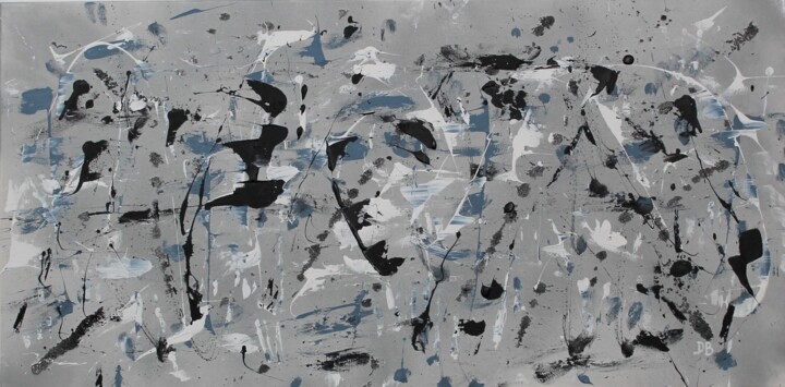 Exploration, paysage montagneux enneigé 绘画, 23.6x47.2 in