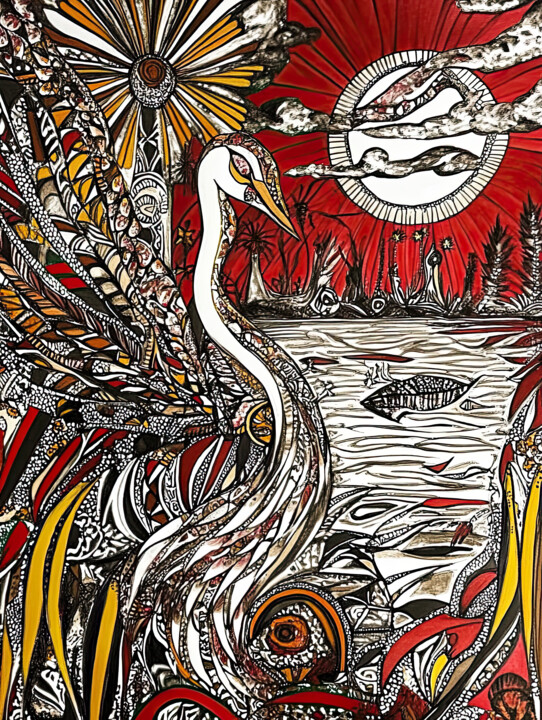 Crimson Myth: The Swan of the Sun 数字艺术