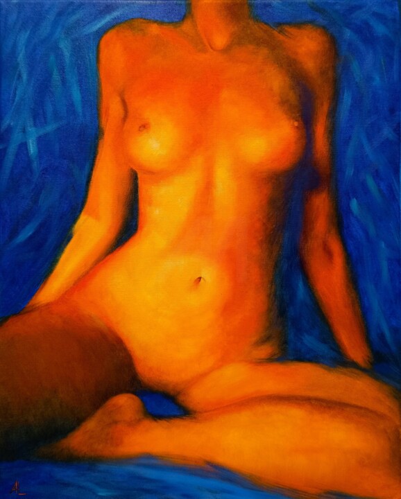 绘画 标题为“In the color of joy” 由Ljubov Ananina, 原创艺术品, 油 安装在木质担架架上