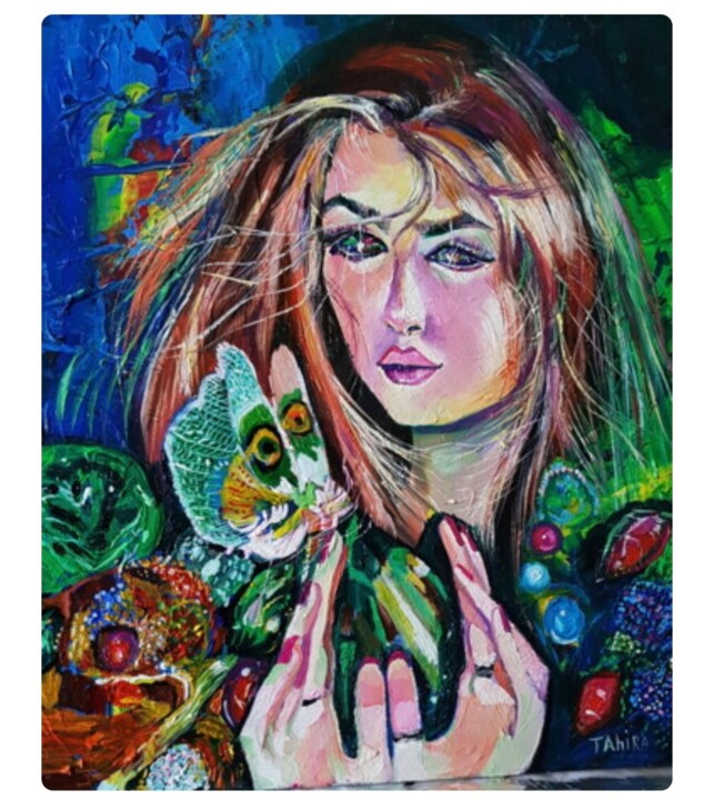 sentiments calmes et secrets 绘画, 15.8x7.9 in