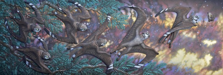 Little Jurassic hunters - night 雕塑, 20.5x60.2 in