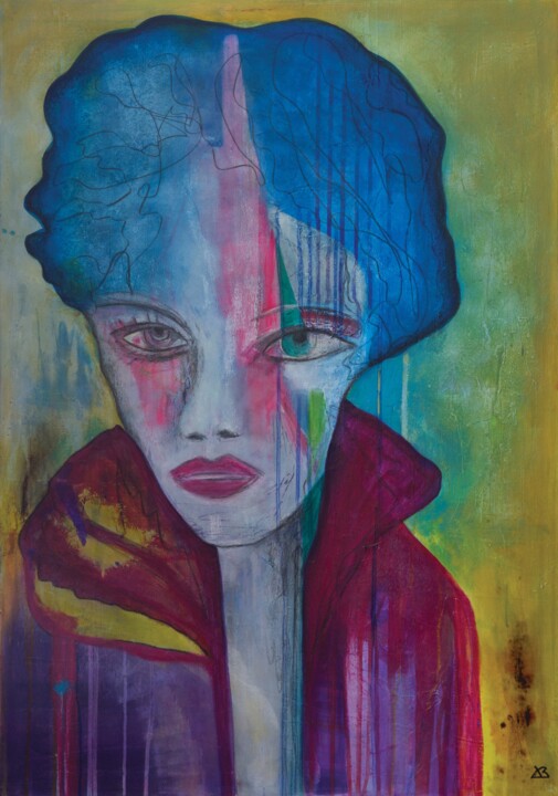 "ELVIRA" başlıklı Tablo Xenia Beliayeva tarafından, Orijinal sanat, Akrilik Ahşap Sedye çerçevesi üzerine monte edilmiş