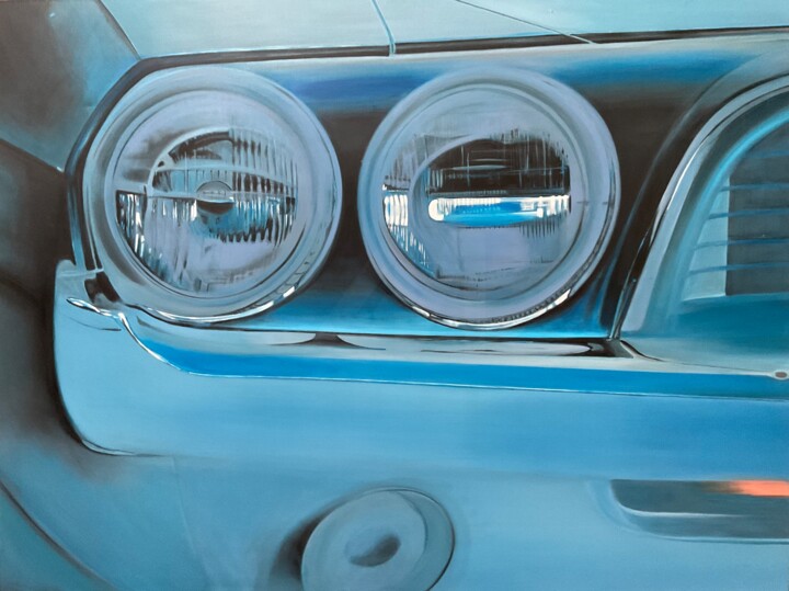 Dodge challenger monochrome calandrev 绘画, 39.4x51.2 in