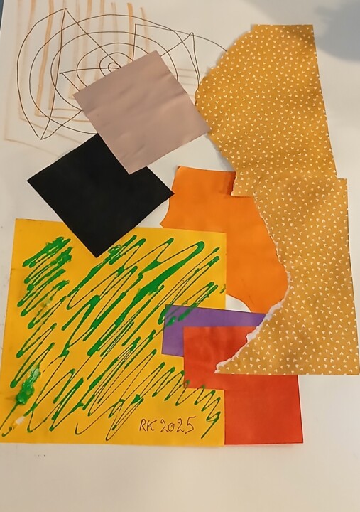 拼贴 标题为“Gelaagd” 由Ronnie Kolner, 原创艺术品, 拼贴