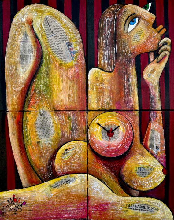 Mistress of Time (Quadriptych) 绘画, 39.4x31.5 in