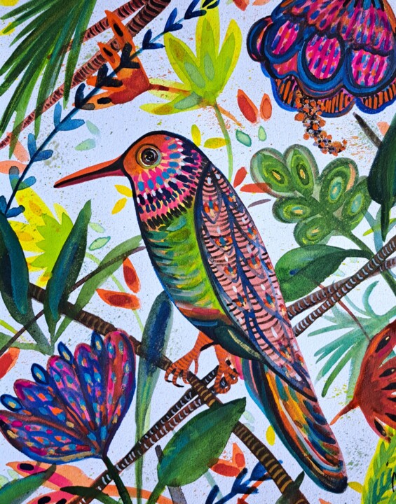 Oiseau (I) 绘画, 11.8x9.5 in