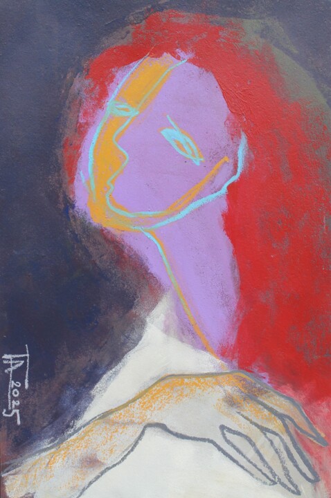 Porträt einer unbekannten Frau. 图画, 19.7x13.4 in