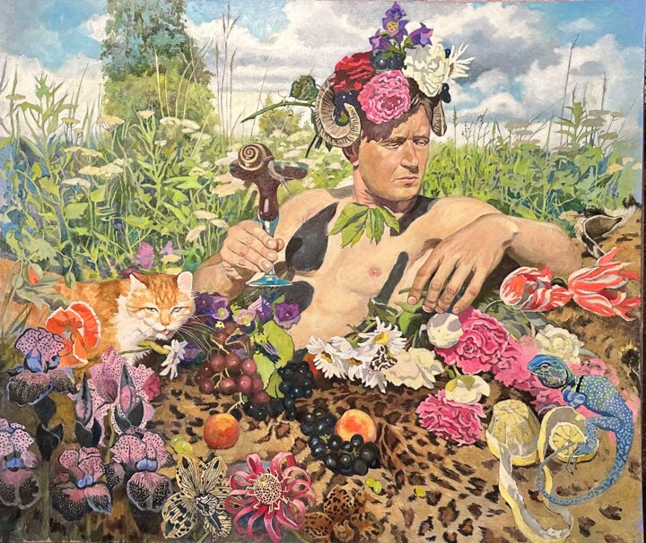 Послеполуденный отдых Фавна 绘画, 35.4x41.3 in