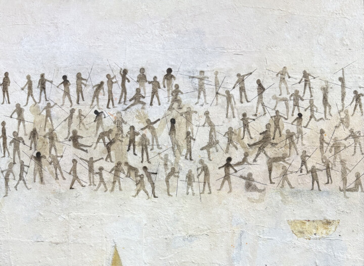 绘画 标题为“Gua Yotowawa I” 由Raymond Bakker, 原创艺术品, 丙烯 安装在木质担架架上